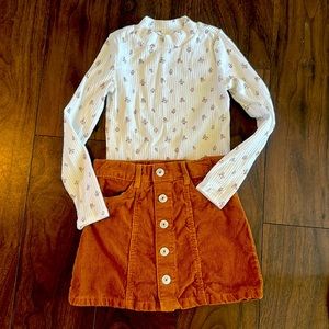 Girls corduroy skirt outfit from Oshkosh like new!